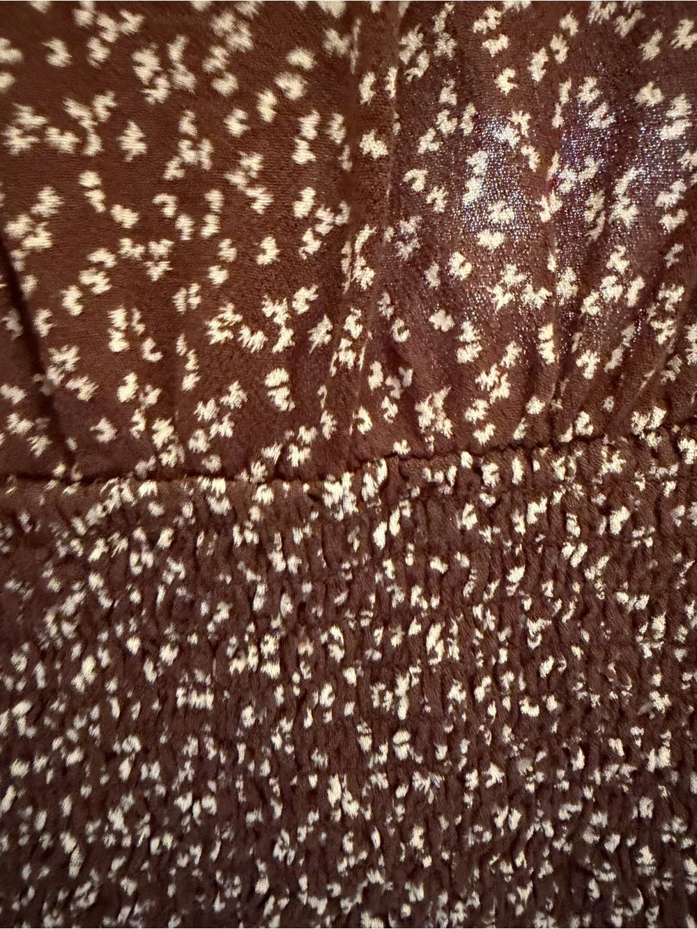 Abercrombie & Fitch Brown Floral V-Neck Smocked Waist Blouse